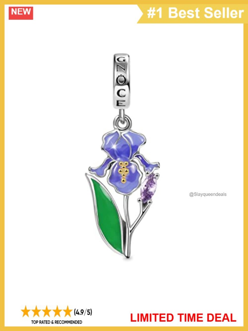 925 Sterling Silver Flower Charm Pendant for Bracelets & Necklaces Gift